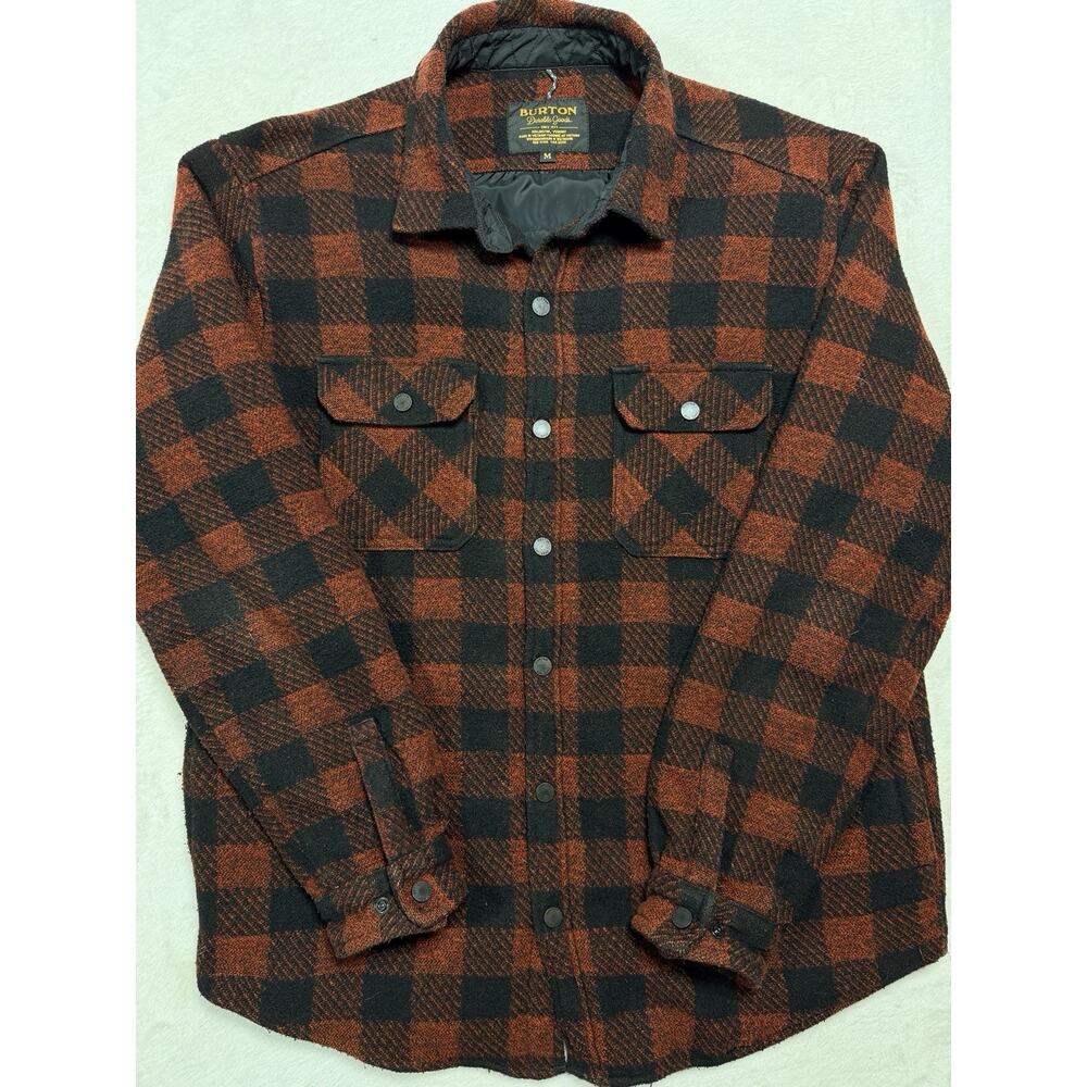 Burton Brighton Insulated Flannel Shacket Men M Brown Black Plaid Thermolite